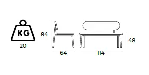 Charla Bank Sofa Gastronomie Größe.webp