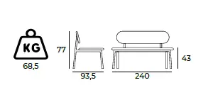 Field sofa Gastronomie Größe groß.webp