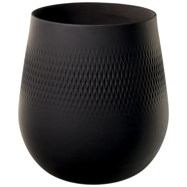 Villeroy &amp; Boch Manufacture Collier Noir Vase Carré groß 20,5x20,5x22,5cm