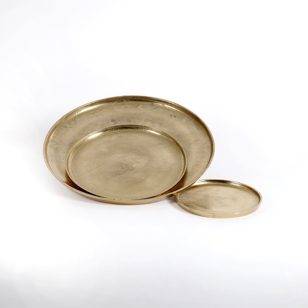 SCHEULEN Teller, rund, Metall, gold 43cm