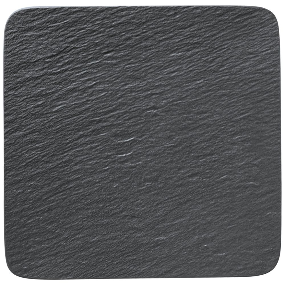 Manufacture Rock quadratische/r Servierplatte/Gourmetteller, schwarz/grau, 32,5 x 32,5 x 1,5 cm    VILLEROY &amp; BOCH