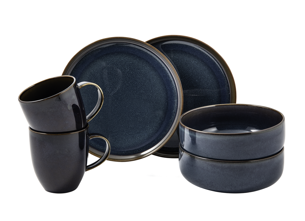 Crafted Denim Frühstücks-Set, blau, 6-teilig   LIKE. BY VILLEROY &amp; BOCH