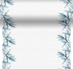 [194722] Dunicel Tischläufer 3 in 1 alle 40 cm perforiert Blue Leaves 0,4 x 4,80 m 1er