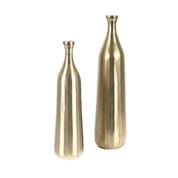 [79365.038] Flasche &quot;Schliff&quot;, Metall, gold 38cm