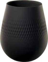 [1016825514] Manufacture Collier noir Vase Carré klein 12,5x12,5x14cm    VILLEROY &amp; BOCH