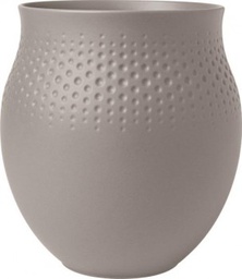[1016875511] Manufacture Collier blanc Vase Taupe groß 16,5x16,5x17,5cm VILLEROY &amp; BOCH