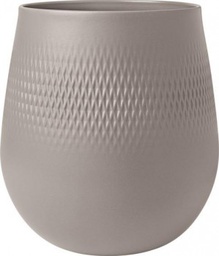 [1016875512] VILLEROY &amp; BOCH Manufacture Collier Vase, 21 x 23 cm, Carré, Taupe